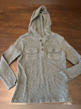 Kids'  Hooded Henley Top - Long Sleeve